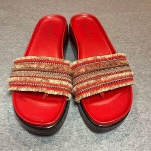 Donald Pliner wedge sandal.